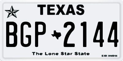 TX license plate BGP2144