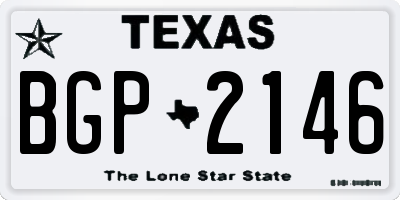TX license plate BGP2146