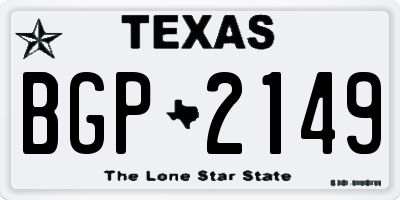 TX license plate BGP2149