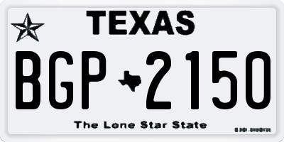 TX license plate BGP2150