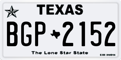 TX license plate BGP2152