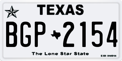 TX license plate BGP2154