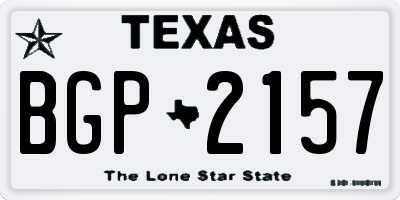 TX license plate BGP2157