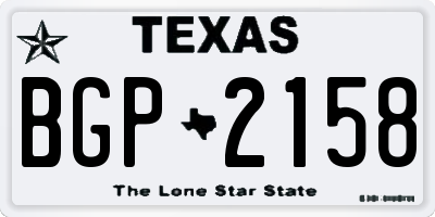 TX license plate BGP2158