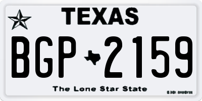 TX license plate BGP2159