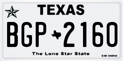 TX license plate BGP2160