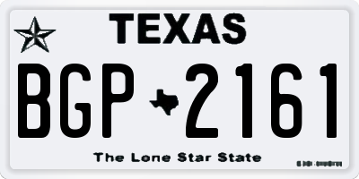 TX license plate BGP2161