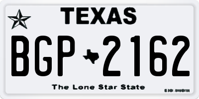 TX license plate BGP2162