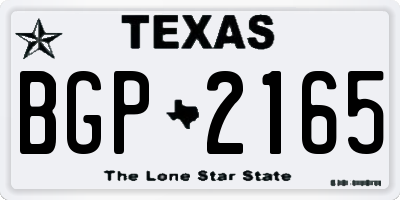 TX license plate BGP2165