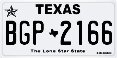 TX license plate BGP2166