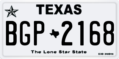 TX license plate BGP2168