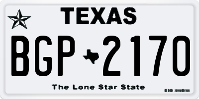 TX license plate BGP2170
