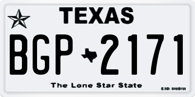 TX license plate BGP2171