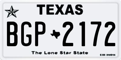 TX license plate BGP2172