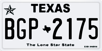 TX license plate BGP2175