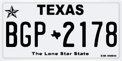 TX license plate BGP2178