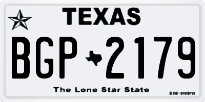 TX license plate BGP2179