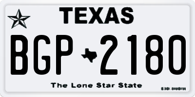 TX license plate BGP2180