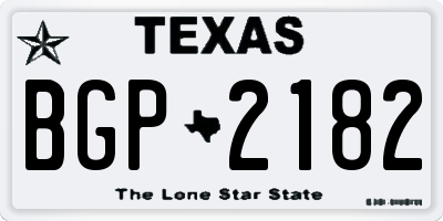 TX license plate BGP2182