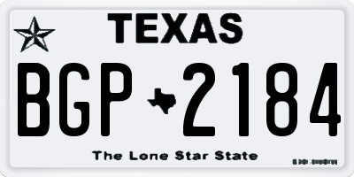 TX license plate BGP2184