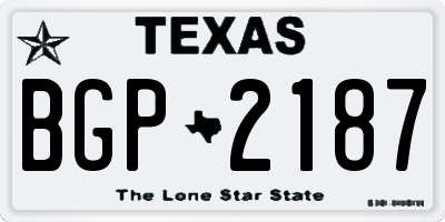 TX license plate BGP2187