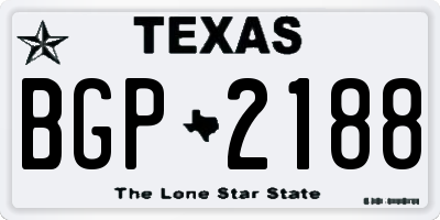 TX license plate BGP2188