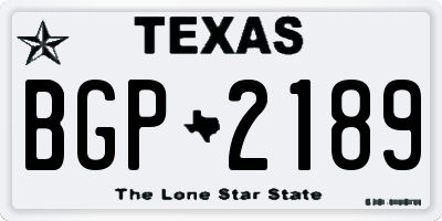 TX license plate BGP2189