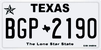 TX license plate BGP2190