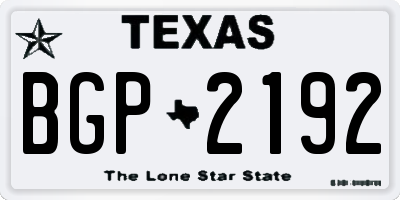 TX license plate BGP2192