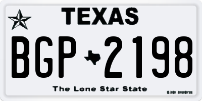 TX license plate BGP2198