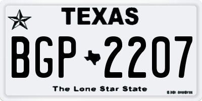 TX license plate BGP2207