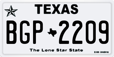 TX license plate BGP2209