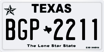TX license plate BGP2211
