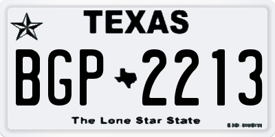TX license plate BGP2213