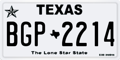 TX license plate BGP2214
