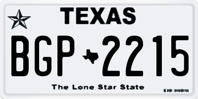 TX license plate BGP2215