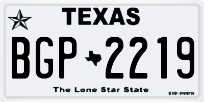 TX license plate BGP2219