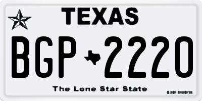TX license plate BGP2220
