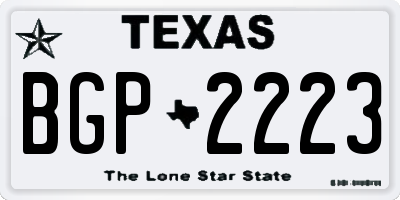 TX license plate BGP2223