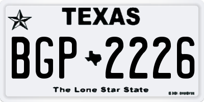 TX license plate BGP2226