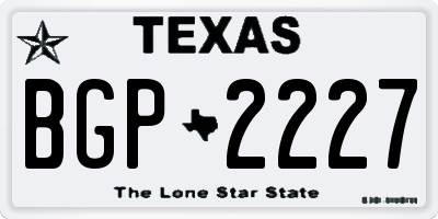 TX license plate BGP2227