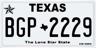 TX license plate BGP2229