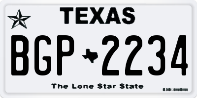 TX license plate BGP2234