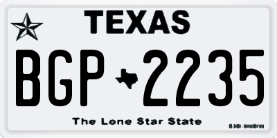 TX license plate BGP2235
