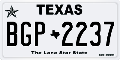 TX license plate BGP2237