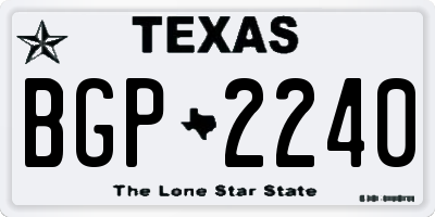 TX license plate BGP2240