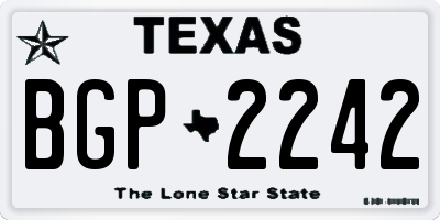 TX license plate BGP2242