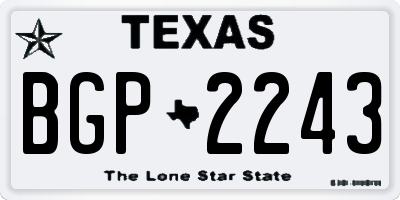TX license plate BGP2243