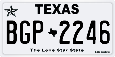TX license plate BGP2246