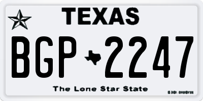 TX license plate BGP2247
